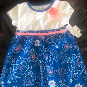 Girls royal blue, white & melon colored dress